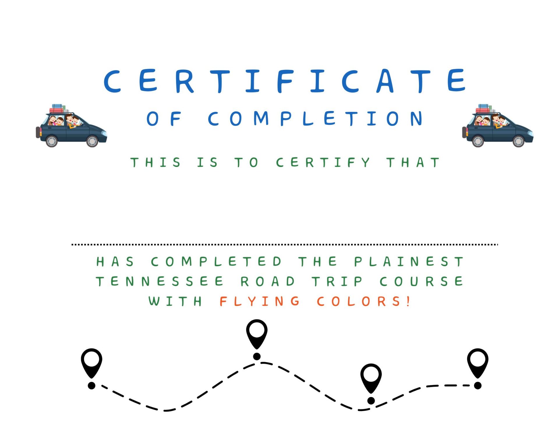 Kids completion certificate.