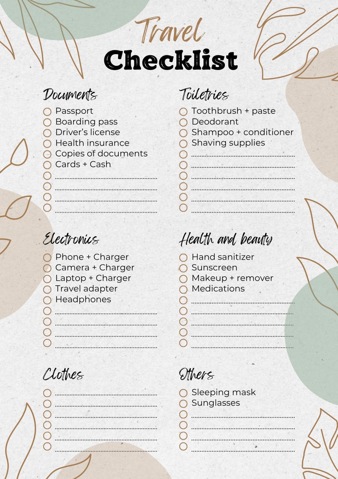 Detailed Packing Checklist. Detailed Packing Checklist.