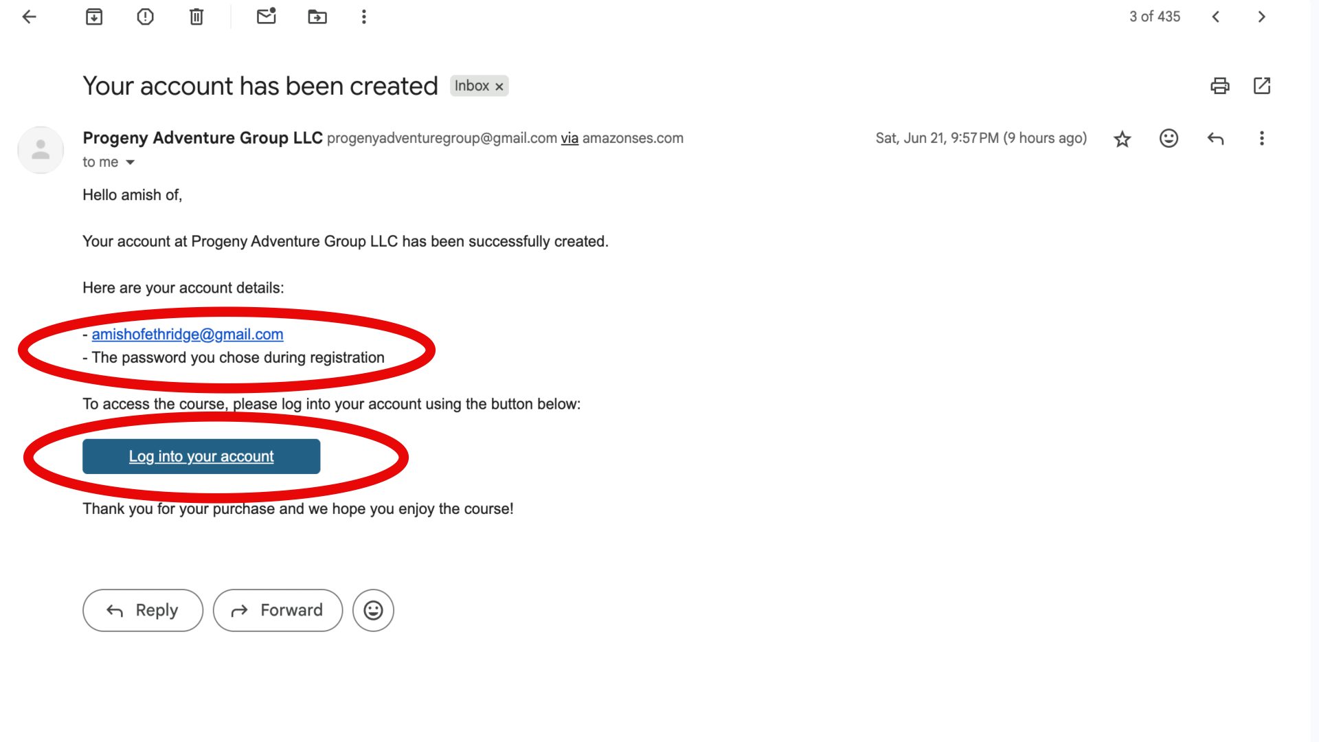 course new account circles