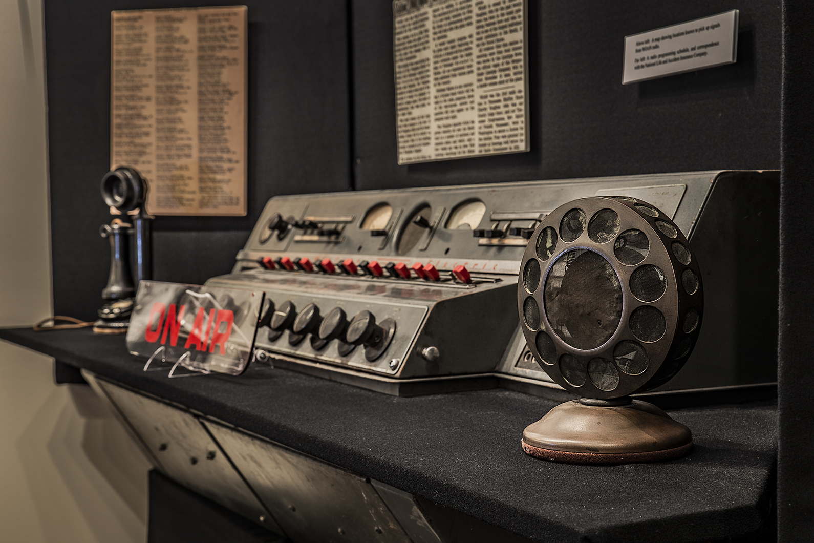 james d. vaughn microphone An old microphone and board setup from James D. Vaughan.