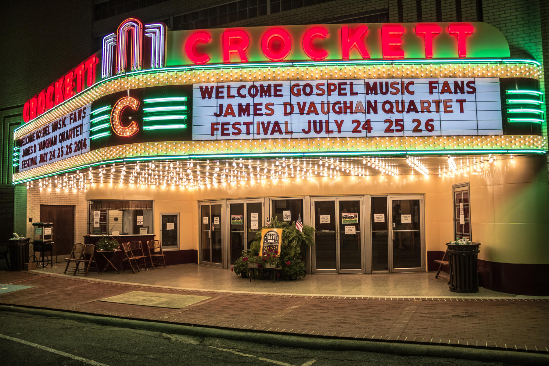 The lights above crockett theater.