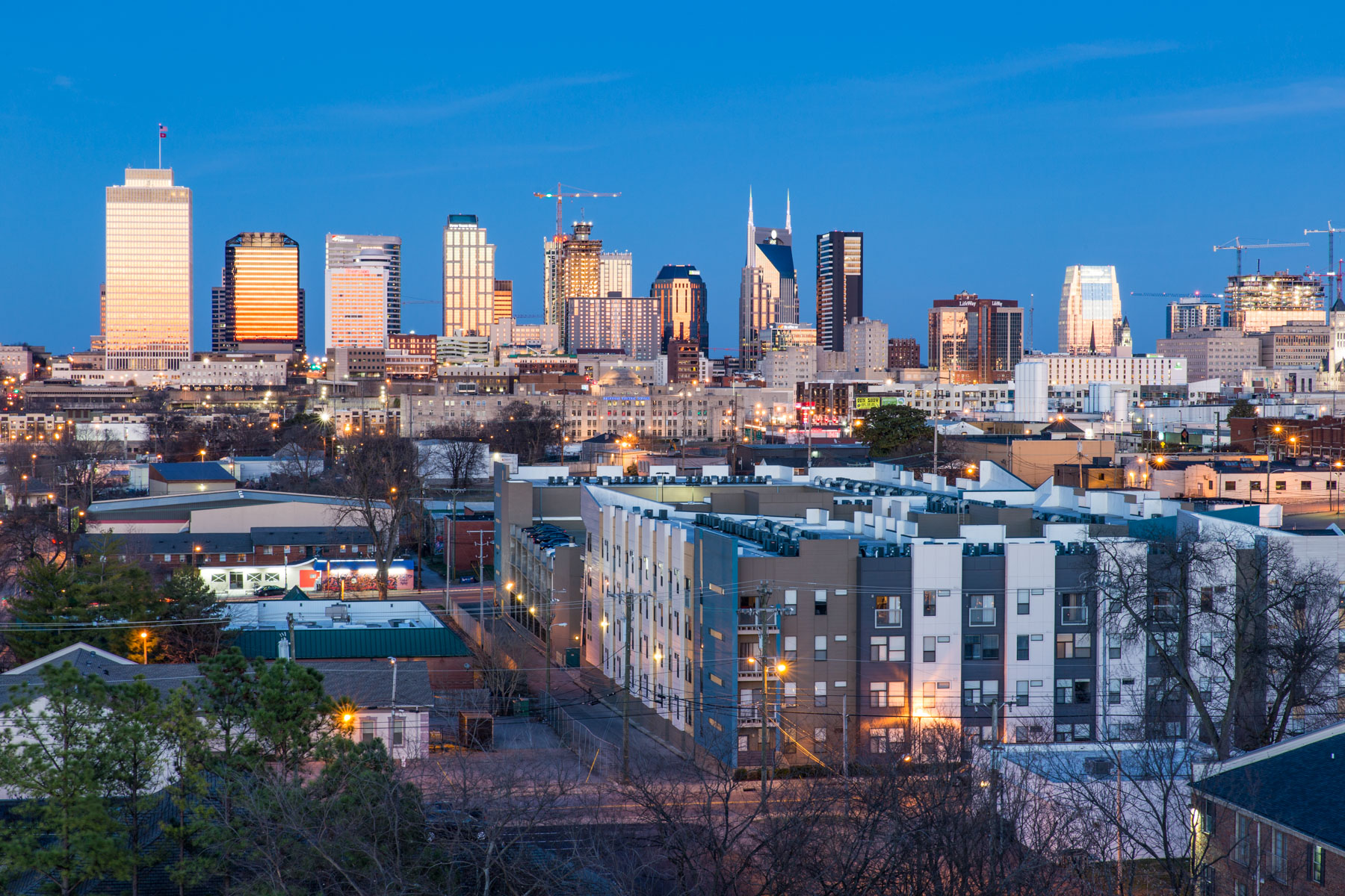 Nashville TN at sunset.