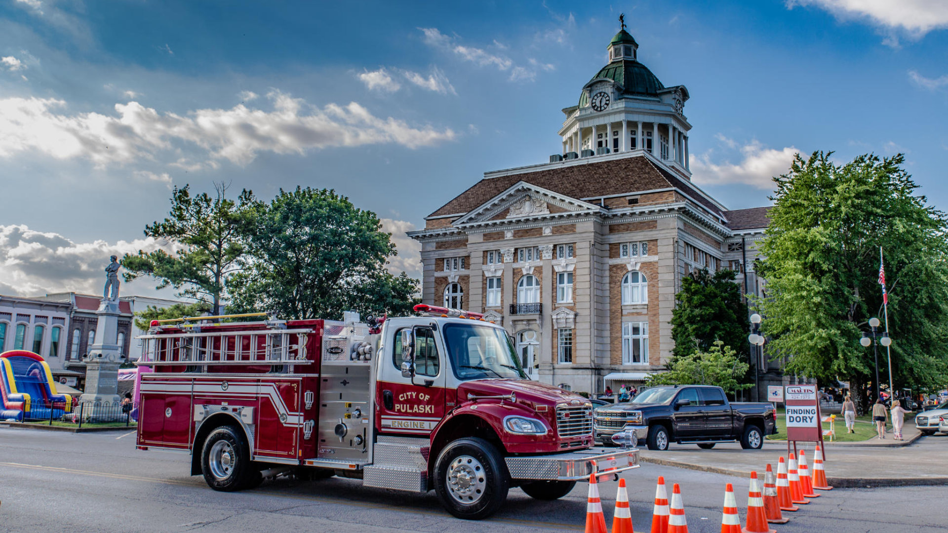 visit pulaski tn ice cream festival trucks2 Fire trucks on pulaski tn square.
